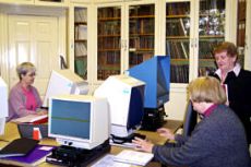 Photo of Octagon Room with fiche readers